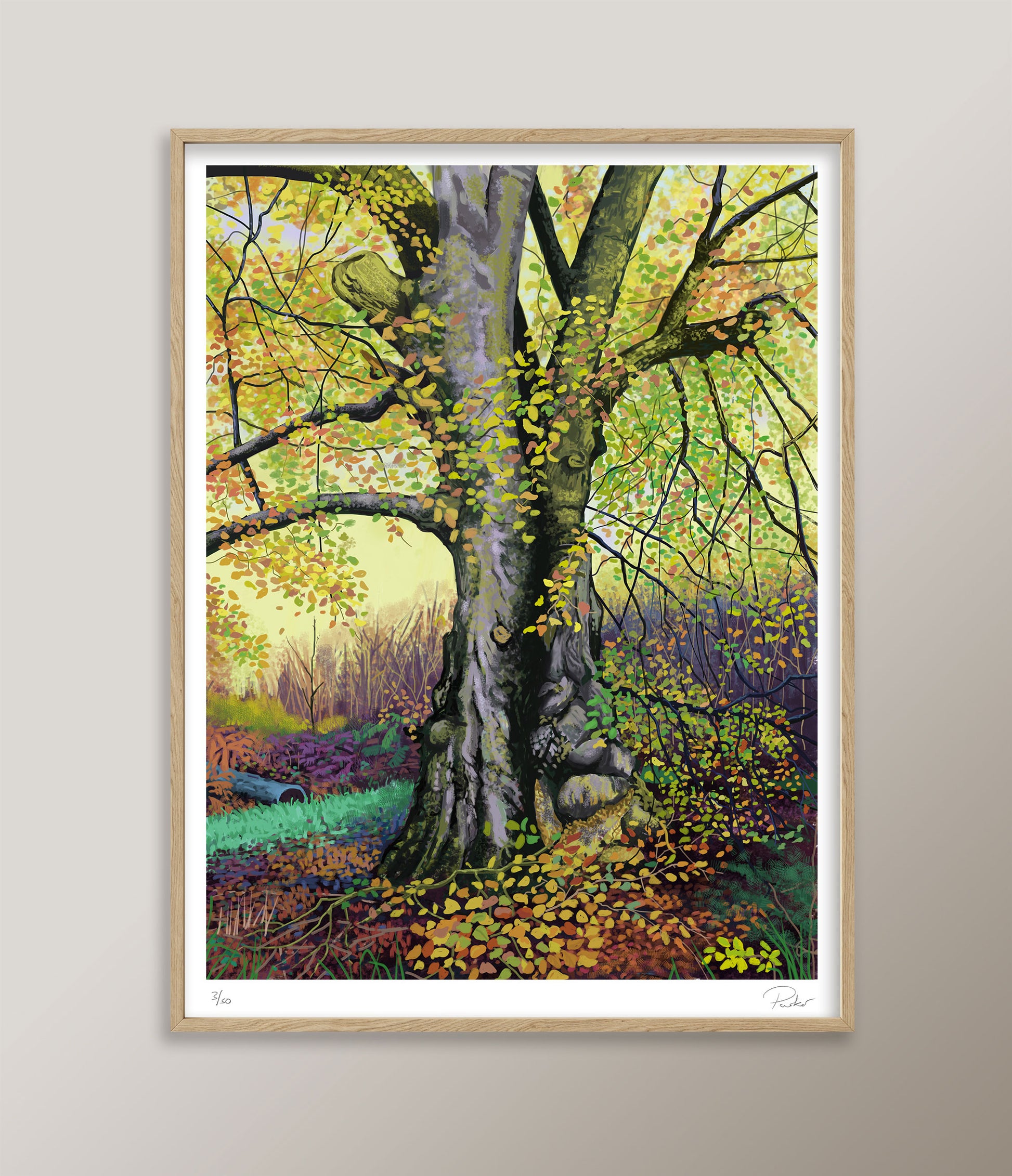 Autumn Beech iPad digital Print, framed