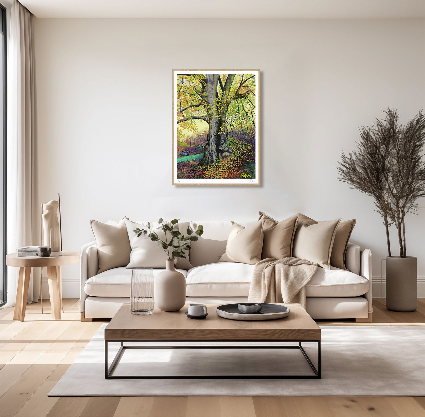 Autumn Beech iPad digital Print in contect room view