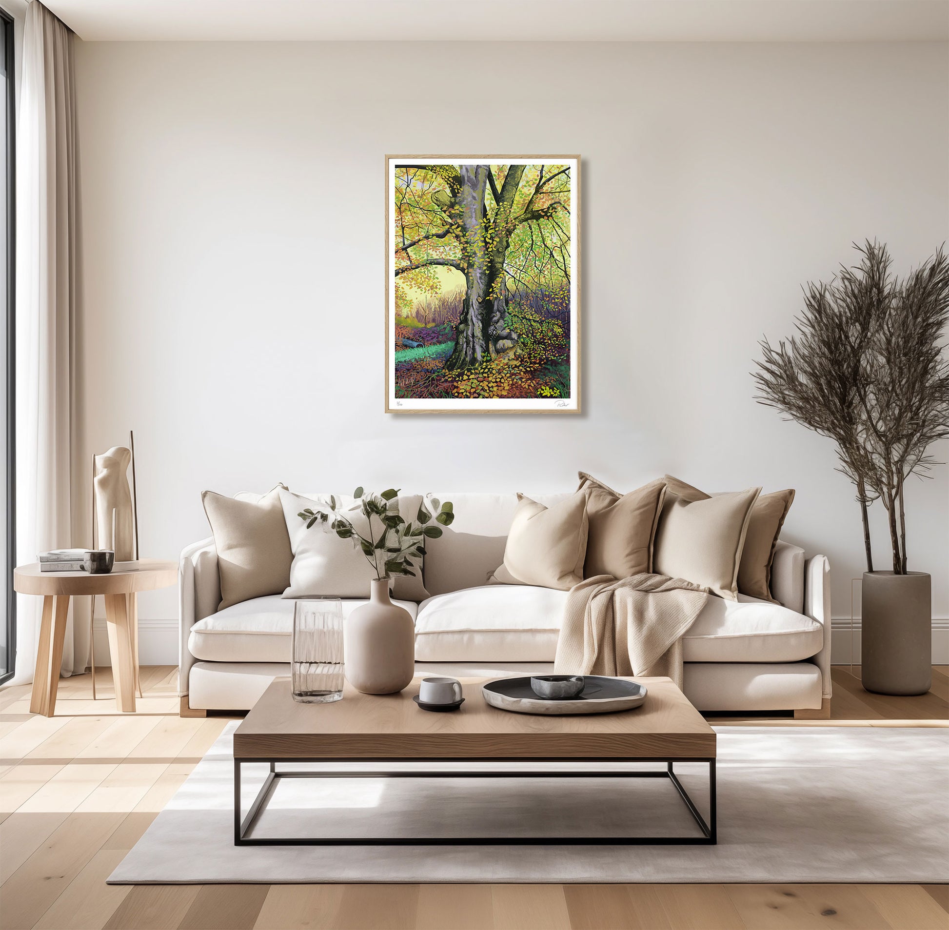 Autumn Beech iPad digital Print in contect room view