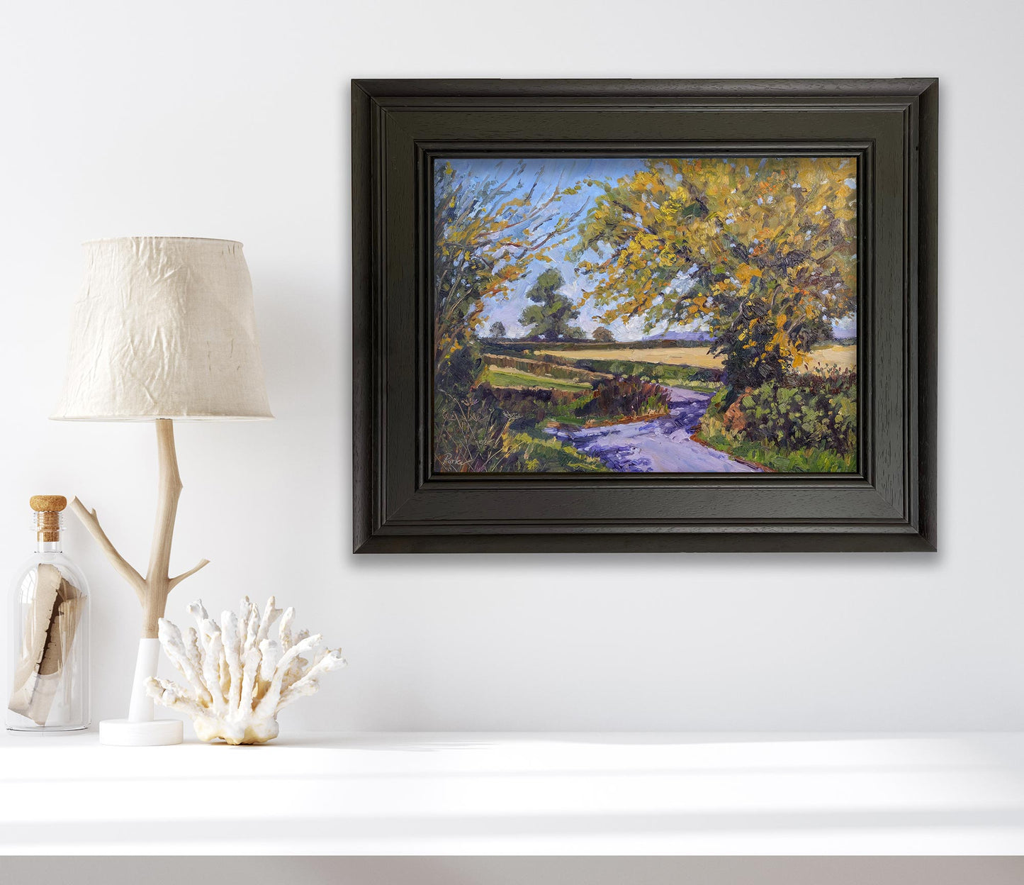 Framed view of 'Leaves of Gold' by Jeff Parker