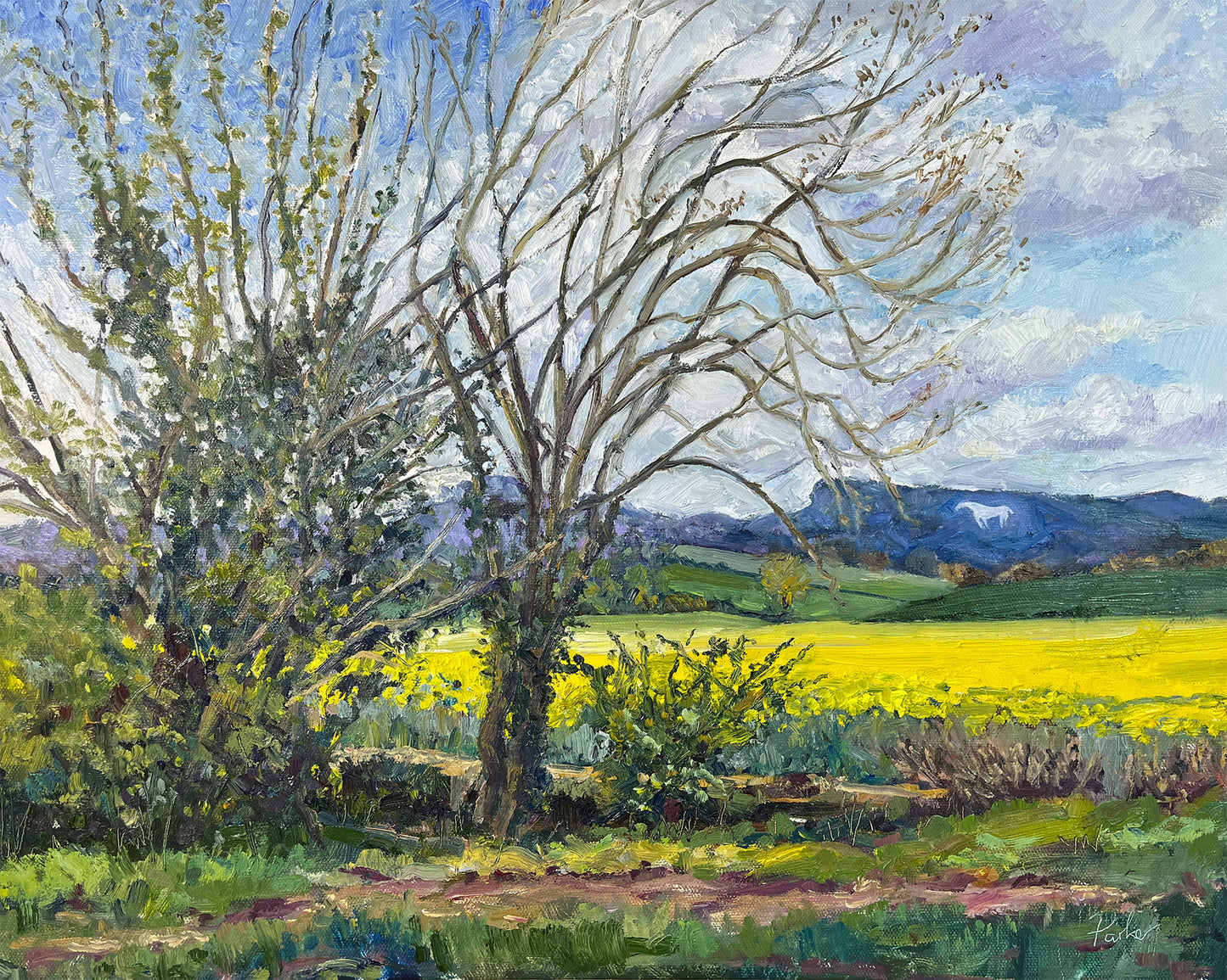 Spring view of Kilburn White Horse