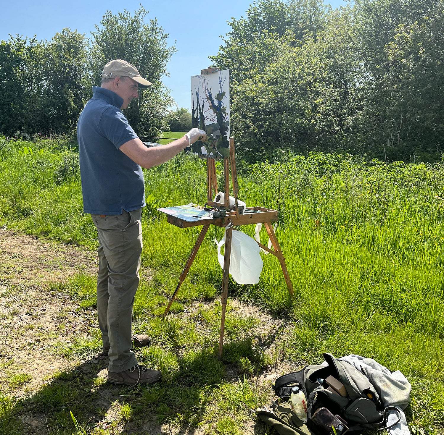 Jeff Parker painting en plein air in North Yorkshire