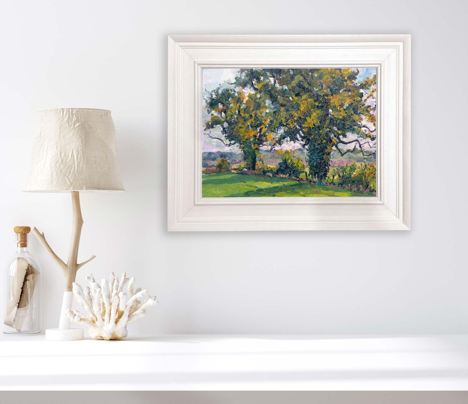 Autumn Oak trees, Coxwold, oil painting  by landscape artist Jeff Parker