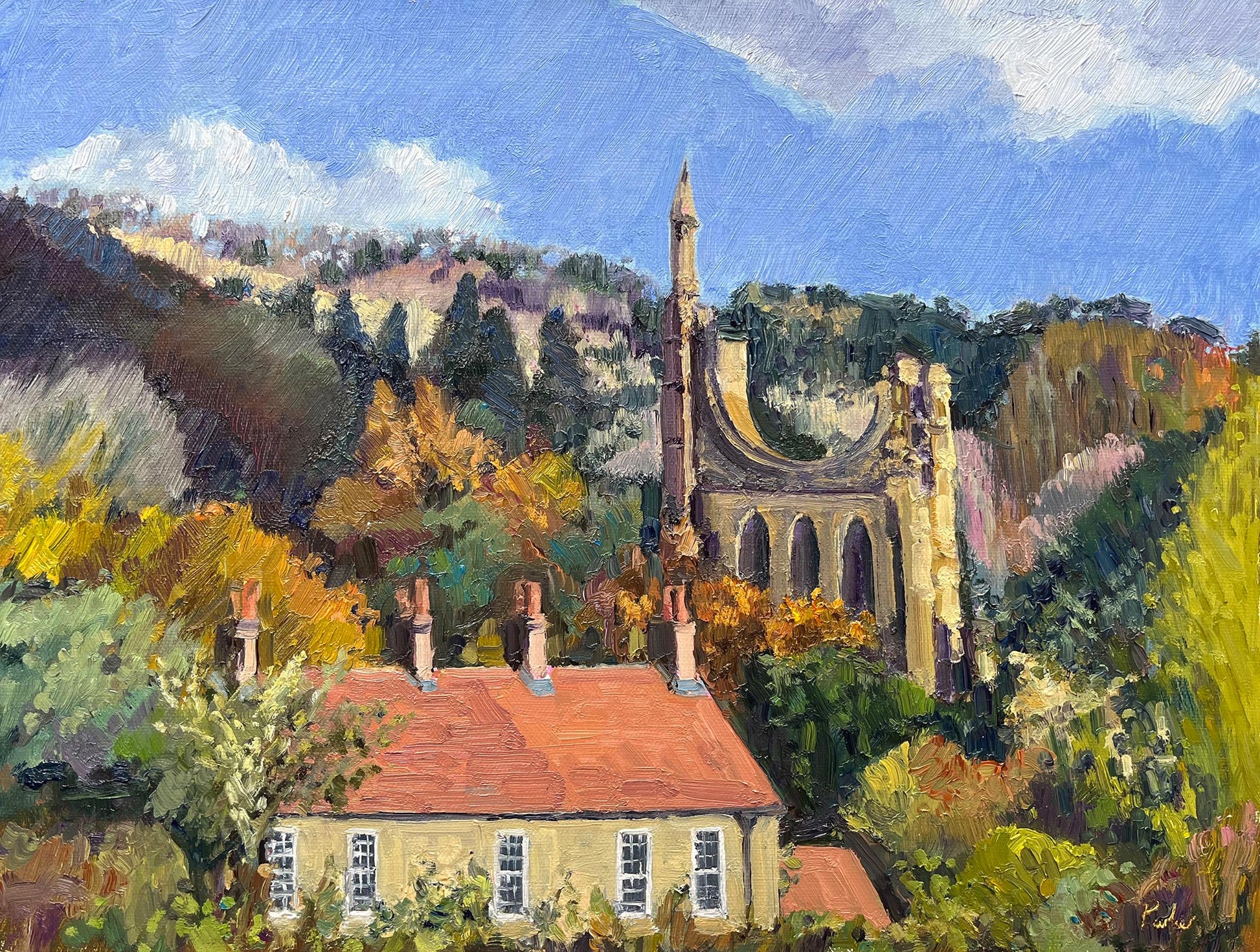 An autumnal view of Byland Abbey by Jeff Parker