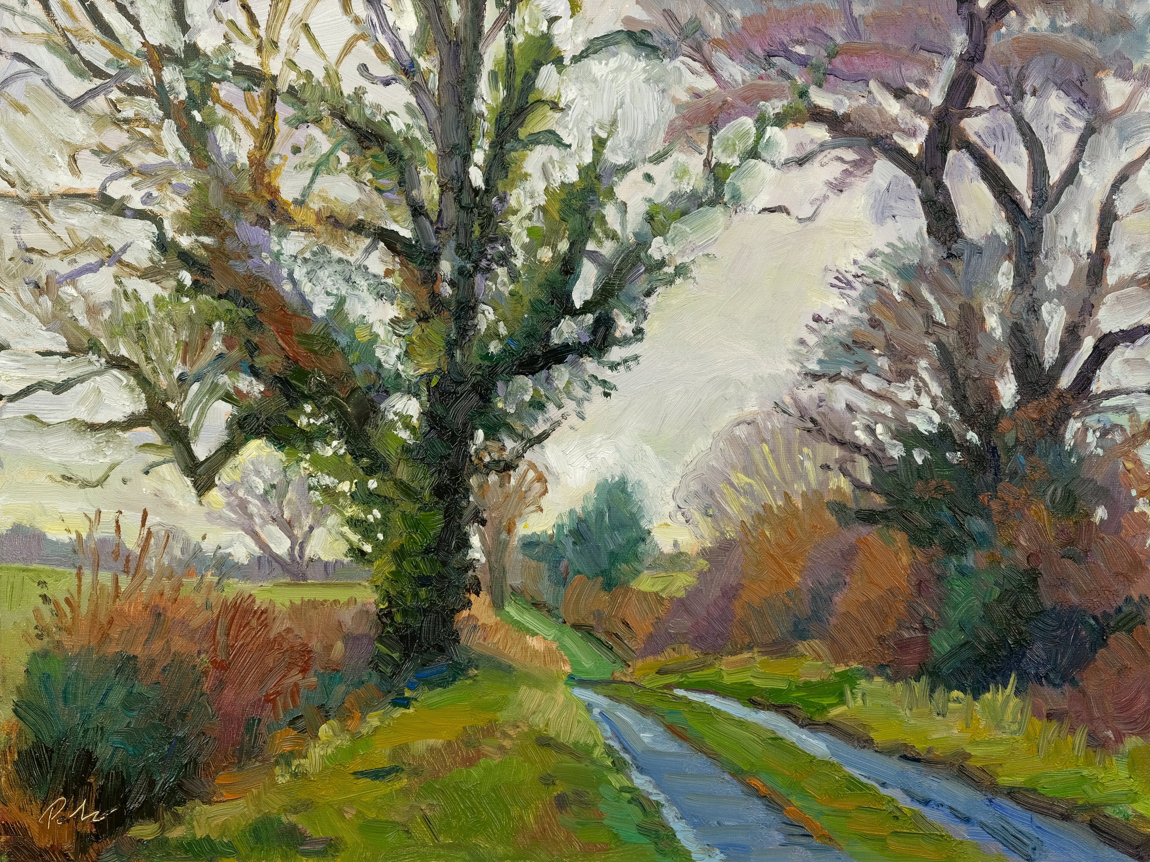 January-Trees-Oulston | Original Landscape Oil Painting by Jeff Parker