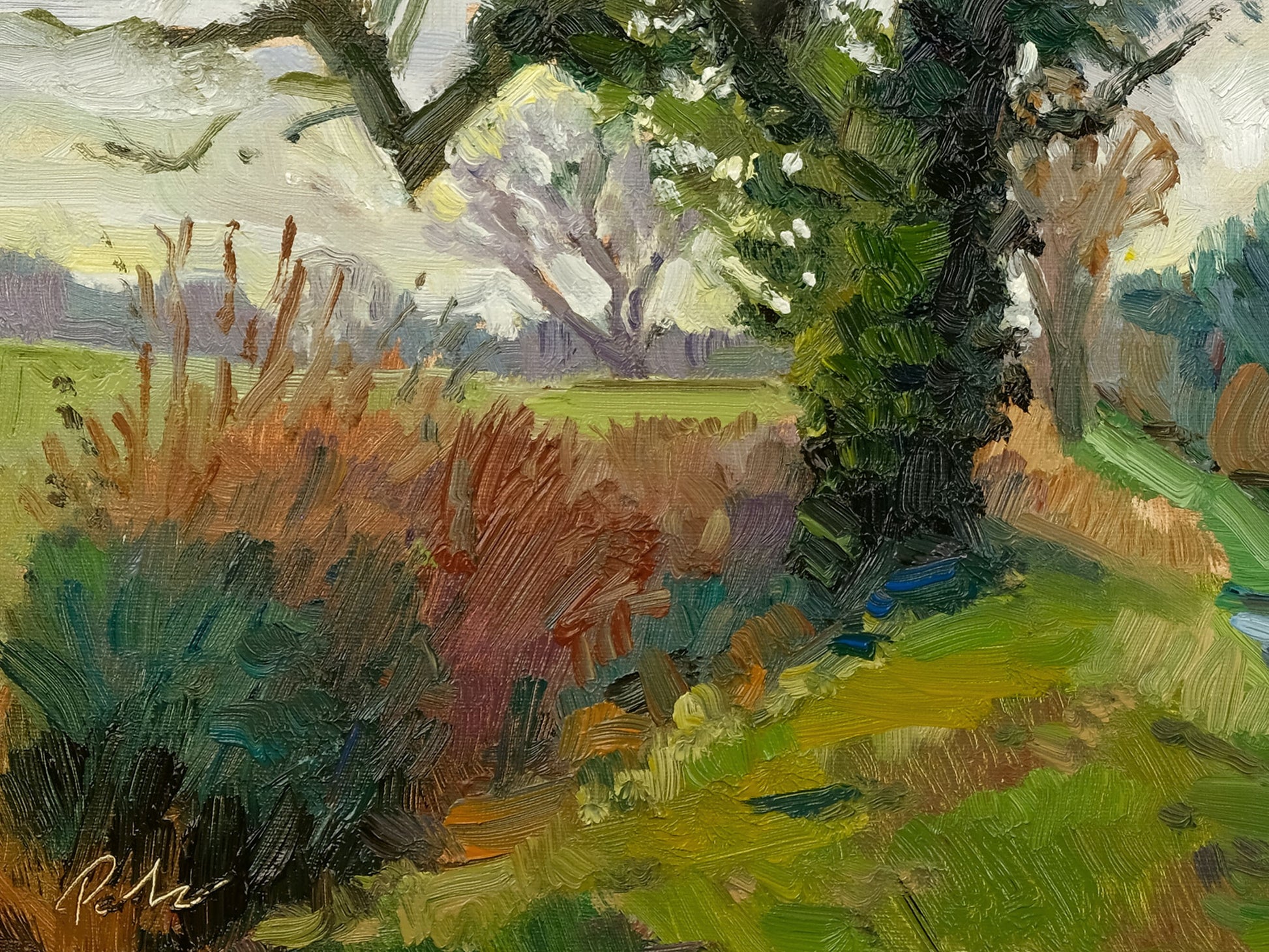 Detail-brushwork-January-Trees-oulston | Original Oil painting by Jeff Parker