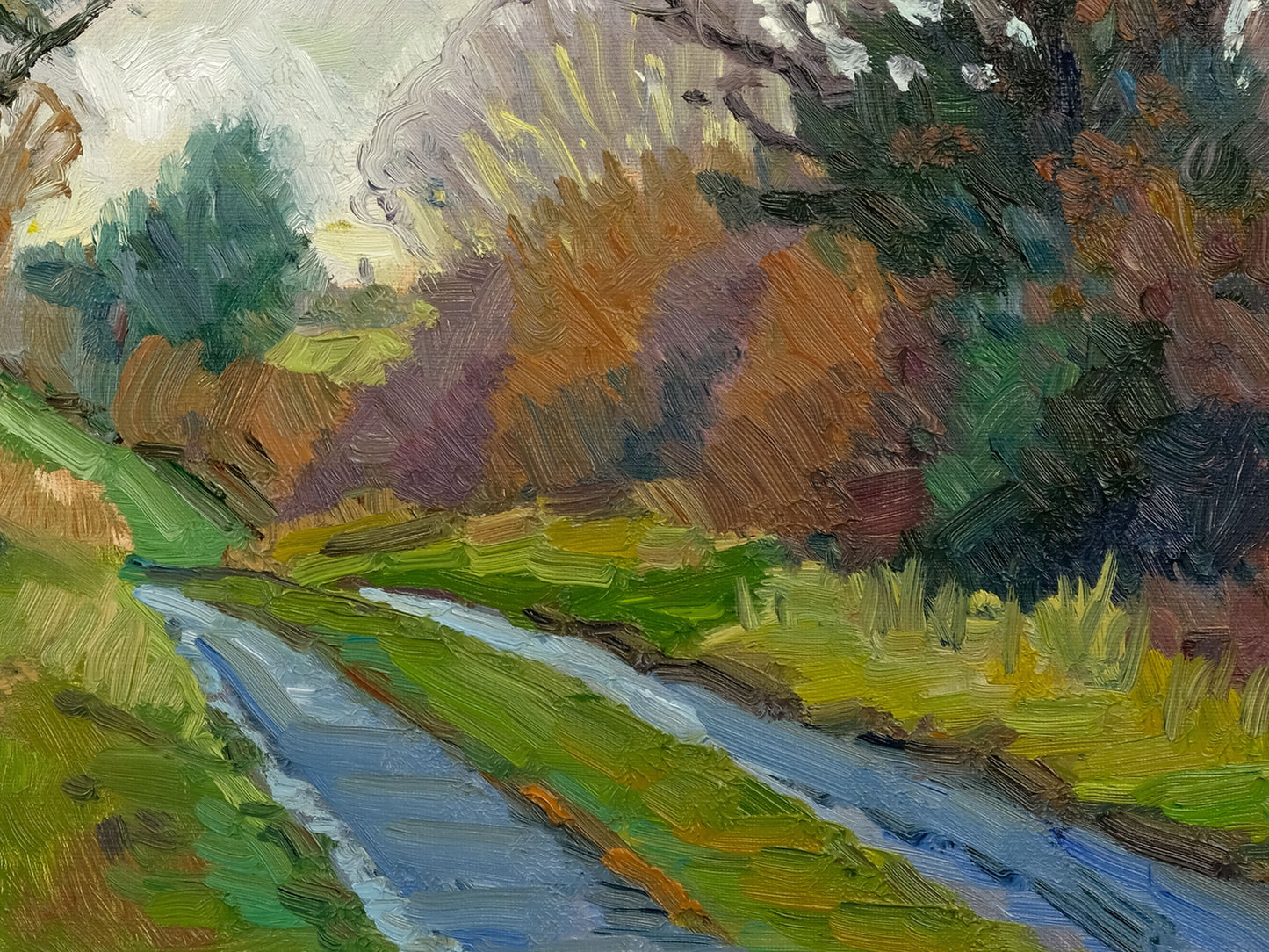 Detail-brushwork-January-Trees-oulston | Original Oil painting by Jeff Parker