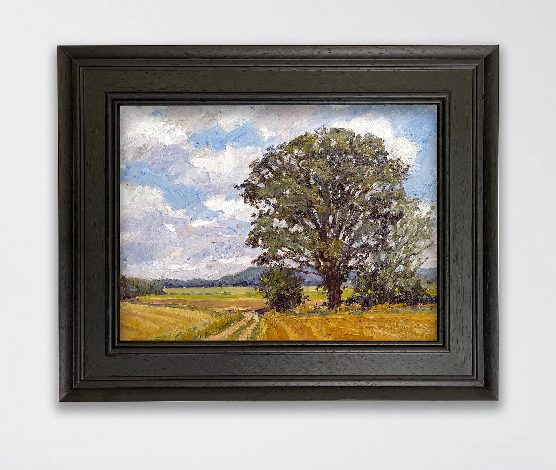 Towards Bulmer, North Yorkshire, original oil painting by Jeff Parker, framed view